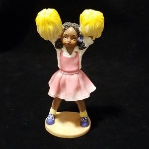 Cheerleader with pink dress, figurine, EUC